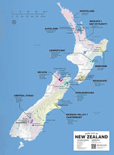 New Zealand Wine Map Unframed